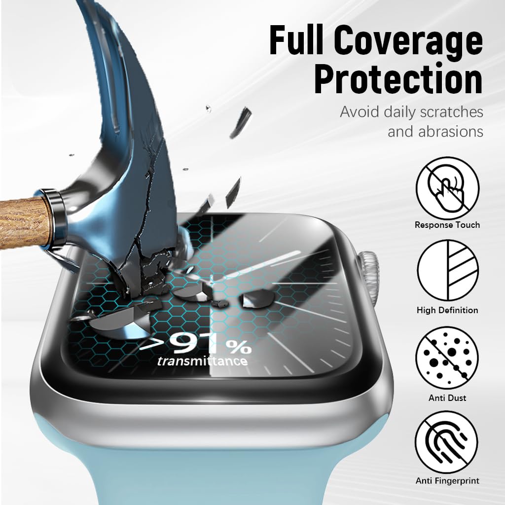 ZEITEL Screen Protector for Apple Watch S10 46mm with Auto Alignment Tool Kit | HD Soft Silicone Film