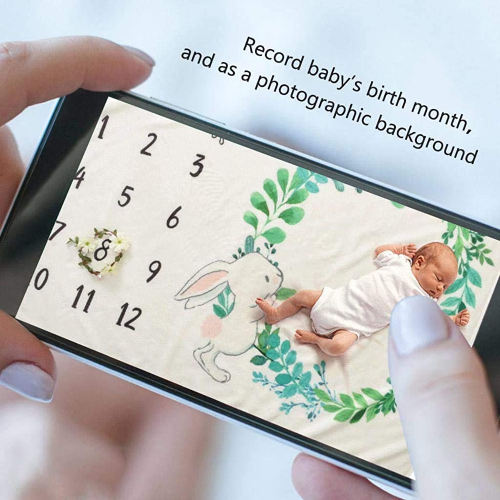 SNOWIE SOFT milestone blanket for baby photoshoots 70x100cm with soft flannel fabric | perfect for newborn monthly memories