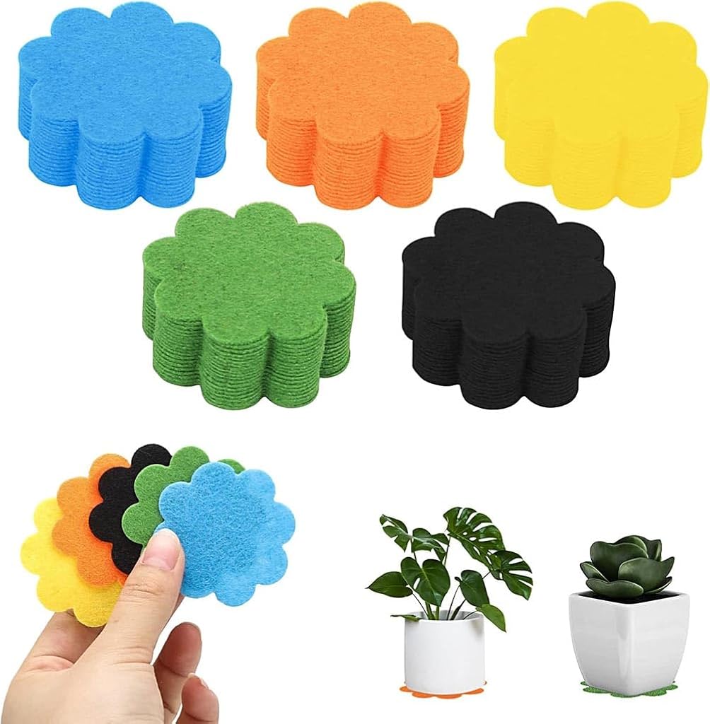 HASTHIP® 50Pcs Pot Drainage Barriers Planter 2.95 inches Colorful Flower Pot Liner Breathable Fabric Drainage Barriers Planter Pot Liners for Flower Pots
