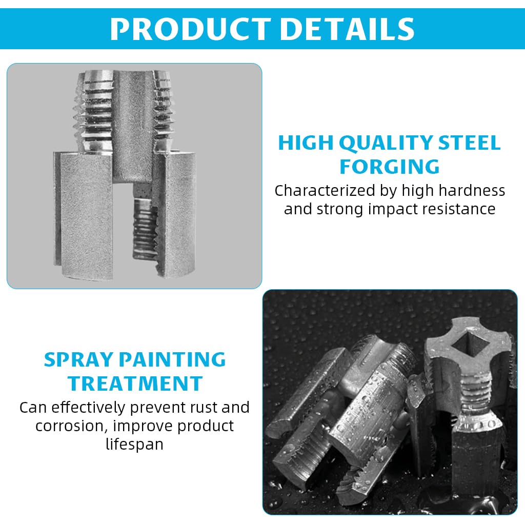 Serplex Pipe Threading Die Head for Plumbing with 1/2 in Hex Shank featuring 2 in 1 Design