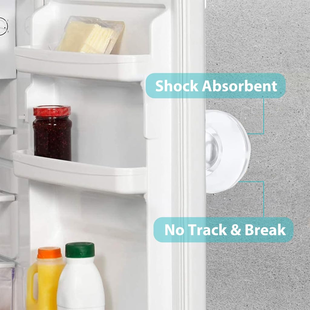 ZIBUYU Door Protector for Home with 1.96 in Round Shock‑Absorbent Rubber Bumper | Transparent Wall Guard