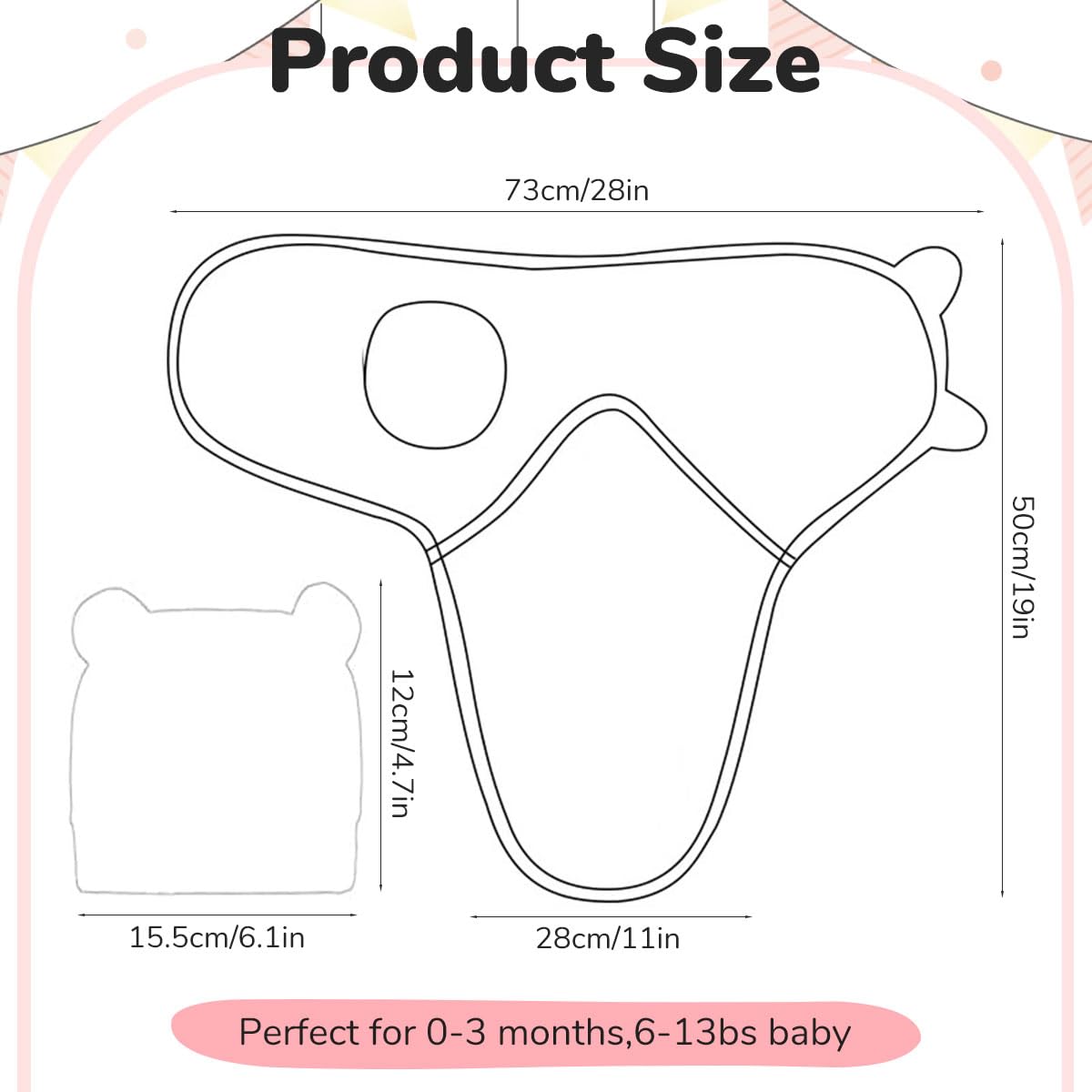 SNOWIE SOFT Baby Swaddles for Newborns 0-3 Months with Tear-Off Design and 100% Cotton | 3Pcs 22x26 in Sleep Sacks