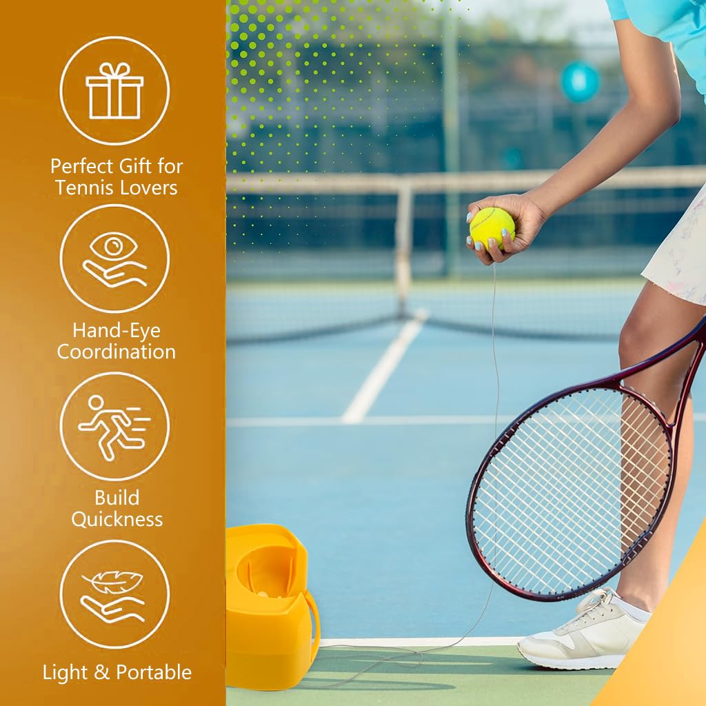 Proberos Tennis Training Rebound Ball for Solo Practice with 18.5 ft Elastic Rope | Stable Base