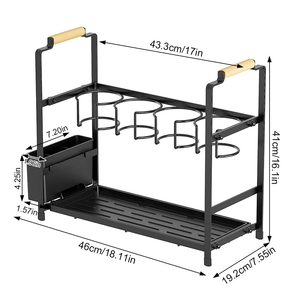 Supvox Water Bottle Holder for Stanley 40 oz Tumbler with Double Layer Carbon Steel Frame | 46x19.2x41 cm Kitchen and Bar Organizer