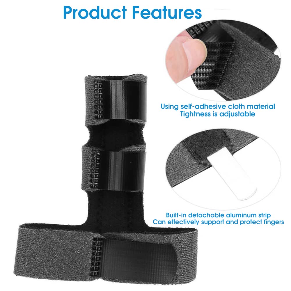 HANNEA Finger Splint for Middle Finger Support with Metal Frame and Self‑Adhesive Strap | Pain Relief and Immobilization Sleeve