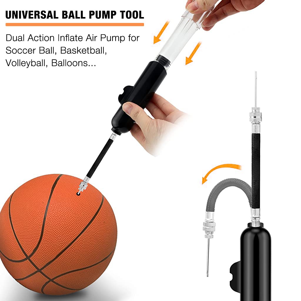 Proberos® Air Pump, Cycle Mini Pump with 1 Needles and 2 Nozzles, Dual Action Inflate Mini Air Pump for Soccer Ball, Basketball, Volleyball, Bikes, Ball Sports Inflatable Accessories with pin