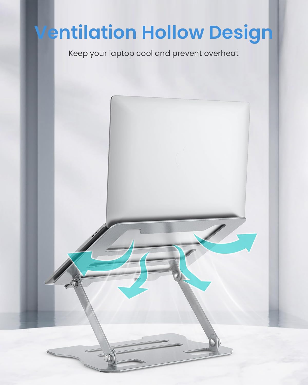 ZORBES Laptop Stand for 11–17.3 inch Devices with Adjustable Tilt and Aluminum Body | Foldable Riser for Desk and Travel