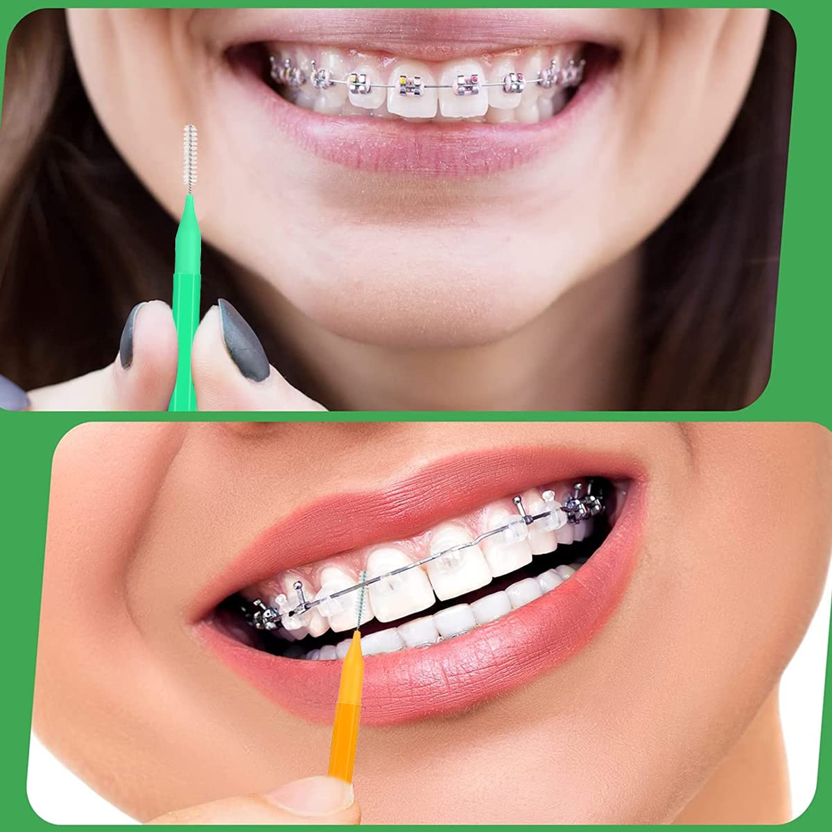 HANNEA Interdental Brushes 30pcs Set for Teeth Cleaning with Bendable Tip & Covers | Nylon Bristles