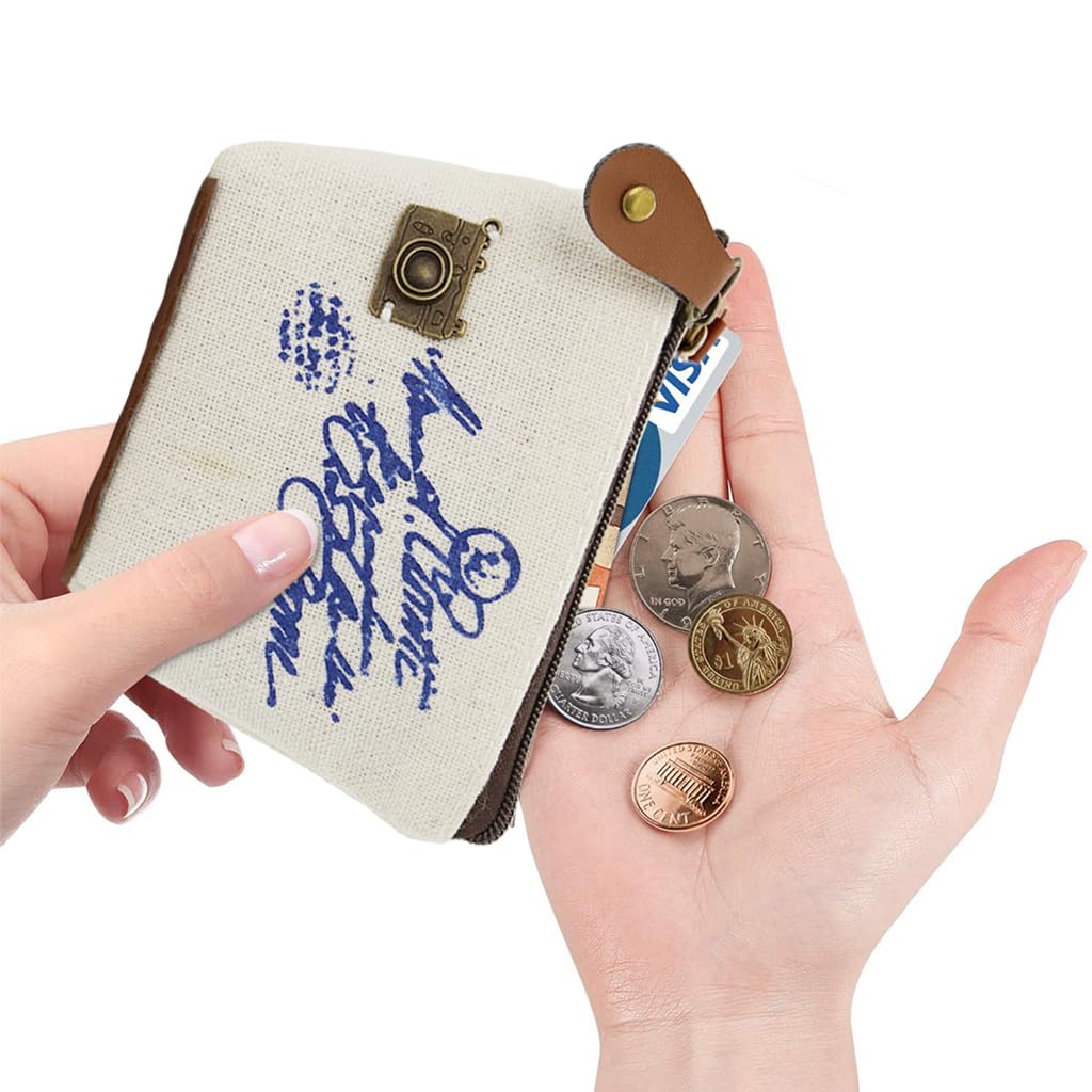 ZIBUYU Cute Decor Coin Pouch for Daily Use with 4pcs 10cm Canvas Design | for Women and Kids