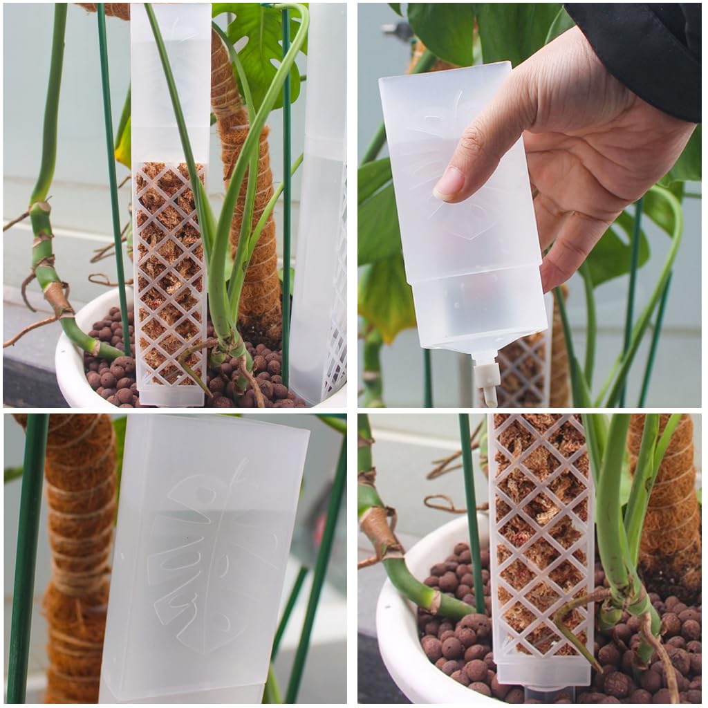 HASTHIP Self Watering Moss Pole Kit for Monstera and Pothos featuring 47.5 cm Stackable Design | Includes Adjustable Drip Irrigator