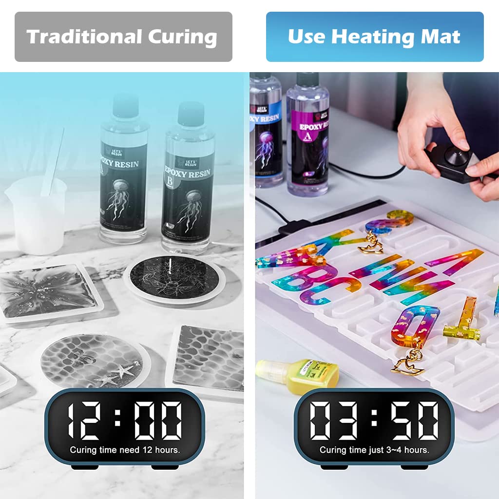 HASTHIP Resin Curing Machine for Epoxy Crafts with Heating Chip and 16.5×11 in Silicone Pad