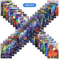 PATPAT® Poke-mon Cards 100 Pcs Rainbow Poke-mon Cards Foil Game Card 85 VSTAR+New 15EX Color Foil Cards and Common/Rare Mystery Cards with Box, Poke-mon Toys Gifts for Boys Poke-mon Fans Unofficial