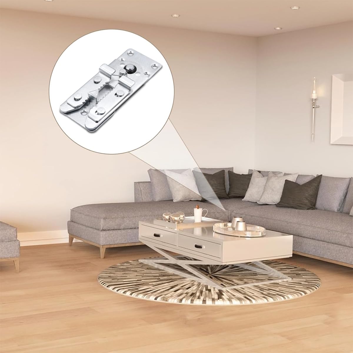 HASTHIP Sectional Couch Connectors for Modular Sofas featuring Screw-Fixed Metal Brackets | Secure Alignment