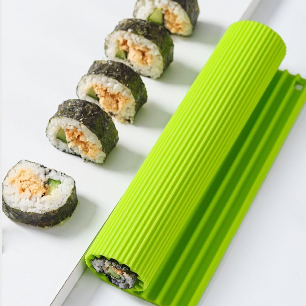 Supvox Silicone Sushi Maker for Easy Home Rolling with Non Stick Grooved Pattern | Heat Resistant Food Grade Mat