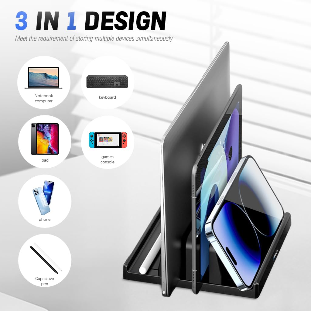 ZORBES Laptop Stand for MacBook and iPad featuring Height Adjustable Foldable Design | Sleek Ventilated Structure