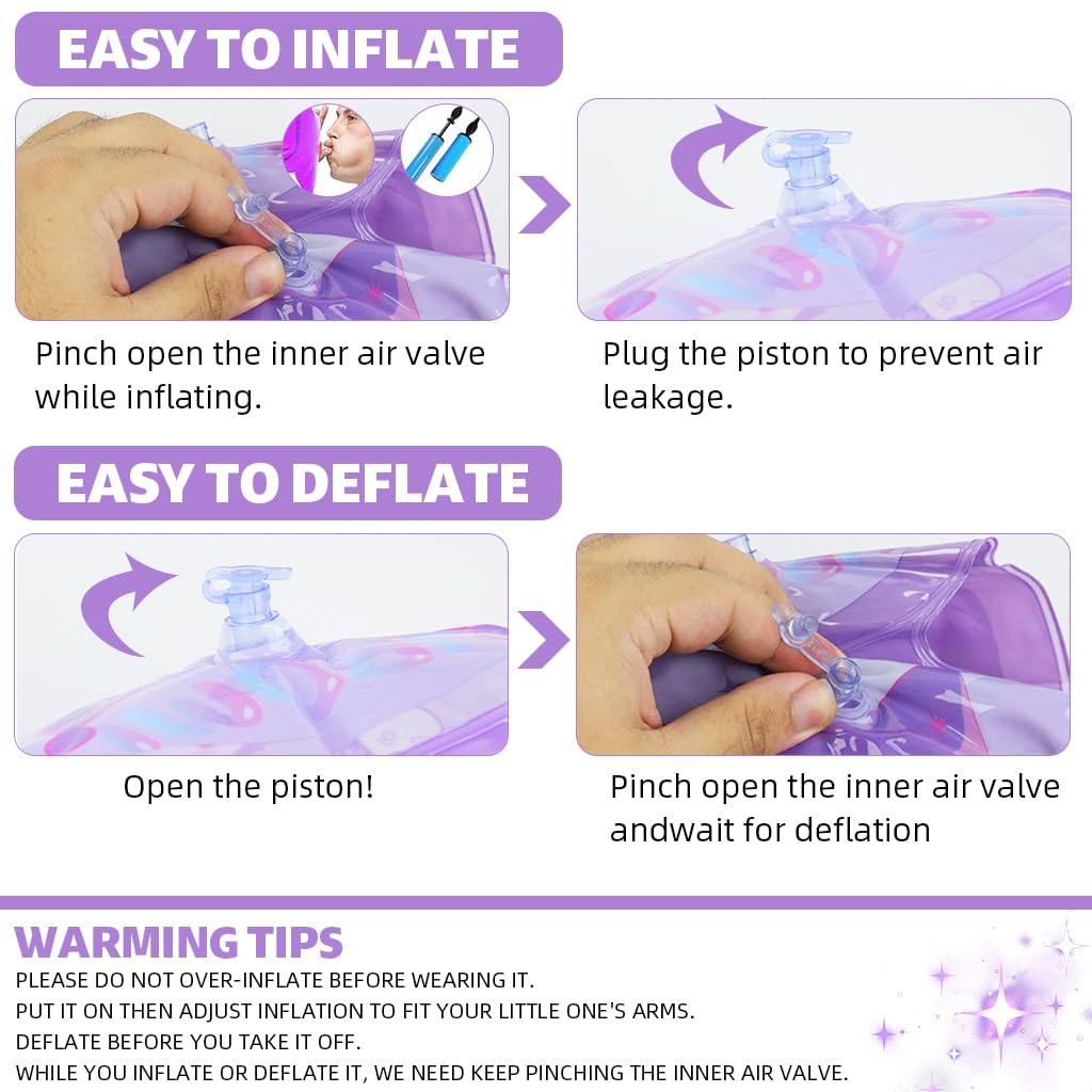 Proberos Swimming Arm Floats for Kids 3–6 Years with Dual Chambers PVC Kuromi Print | 2PCS