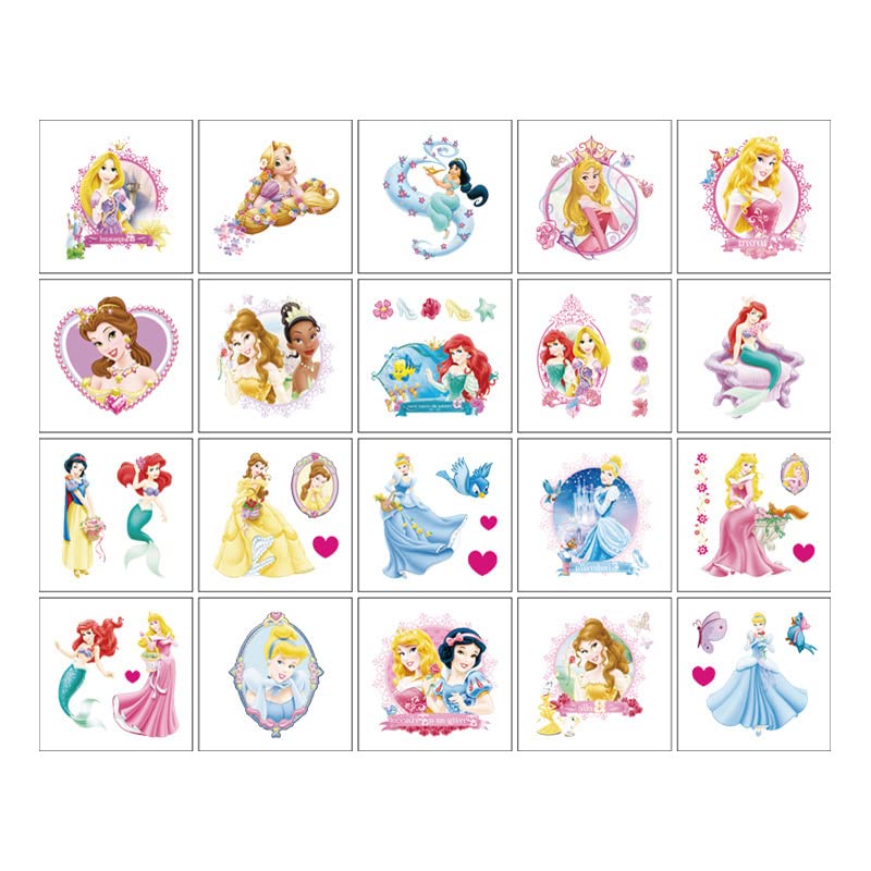 ZIBUYU Temporary Tattoos for Kids with Dreamy Mermaid Princess Theme 20 Sheets Waterproof | Fun Party Stickers