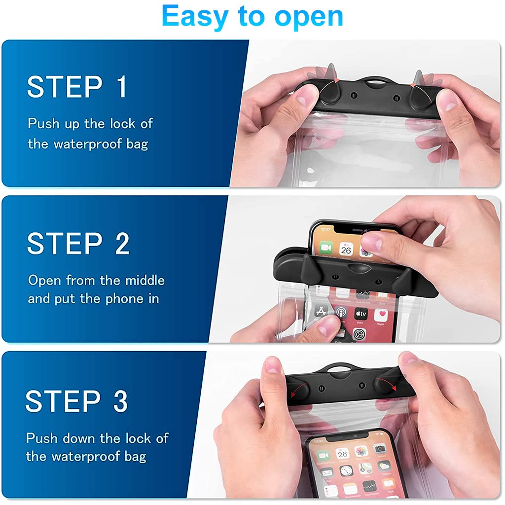 Waterproof Mobile Pouch for Underwater Use with IPX8 Seal and Dual Safety Buckles | Fits 6.9 in Phones