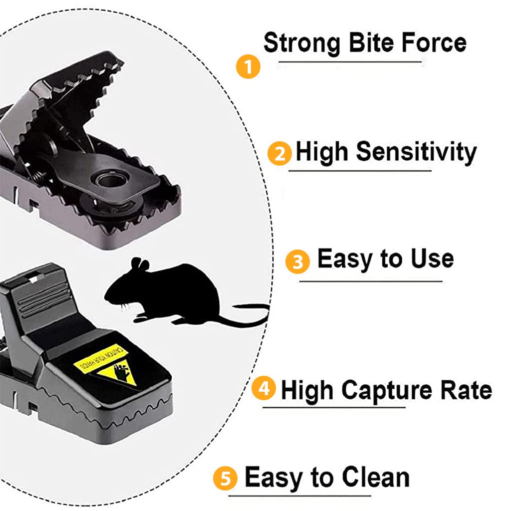 Supvox® 2Pcs Rat Traps House Garden Patio, Reusable Mouse Traps for Mice, Rats, Chipmunks, Squirrels, Hamsters and Other Rodents, Quickly Slam Rat Killer for Indoor and Outdoor