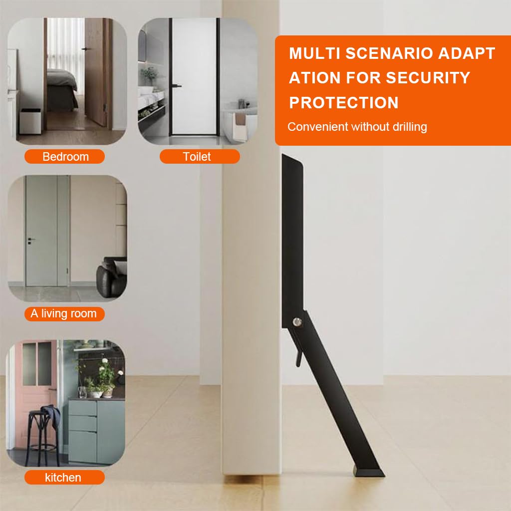 HASTHIP Door Stopper for Home with Spring Loaded Step On Mechanism featuring Stainless Steel and Rubber Build | Hands Free Holder for Office or Hotel