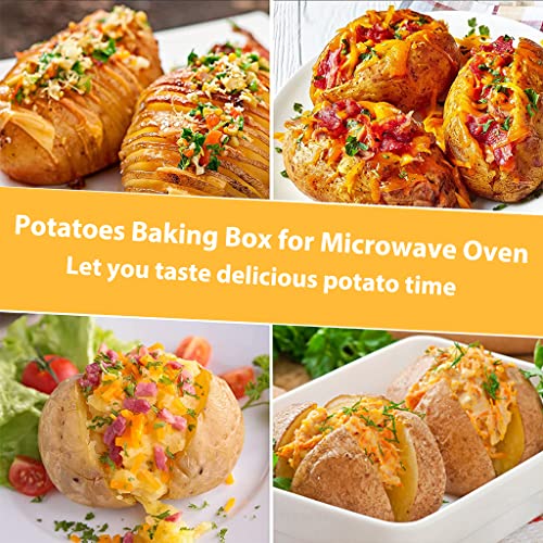 HASTHIP® Potato Storage Containers, Potatoes Baking Box for Microwave Oven, Baked Potato Box, Cooks in Minutes, Tender & Fluffy Spuds, Easy to Clean, Dishwasher-Safe, 24 * 19.5 * 9.5cm, Clear