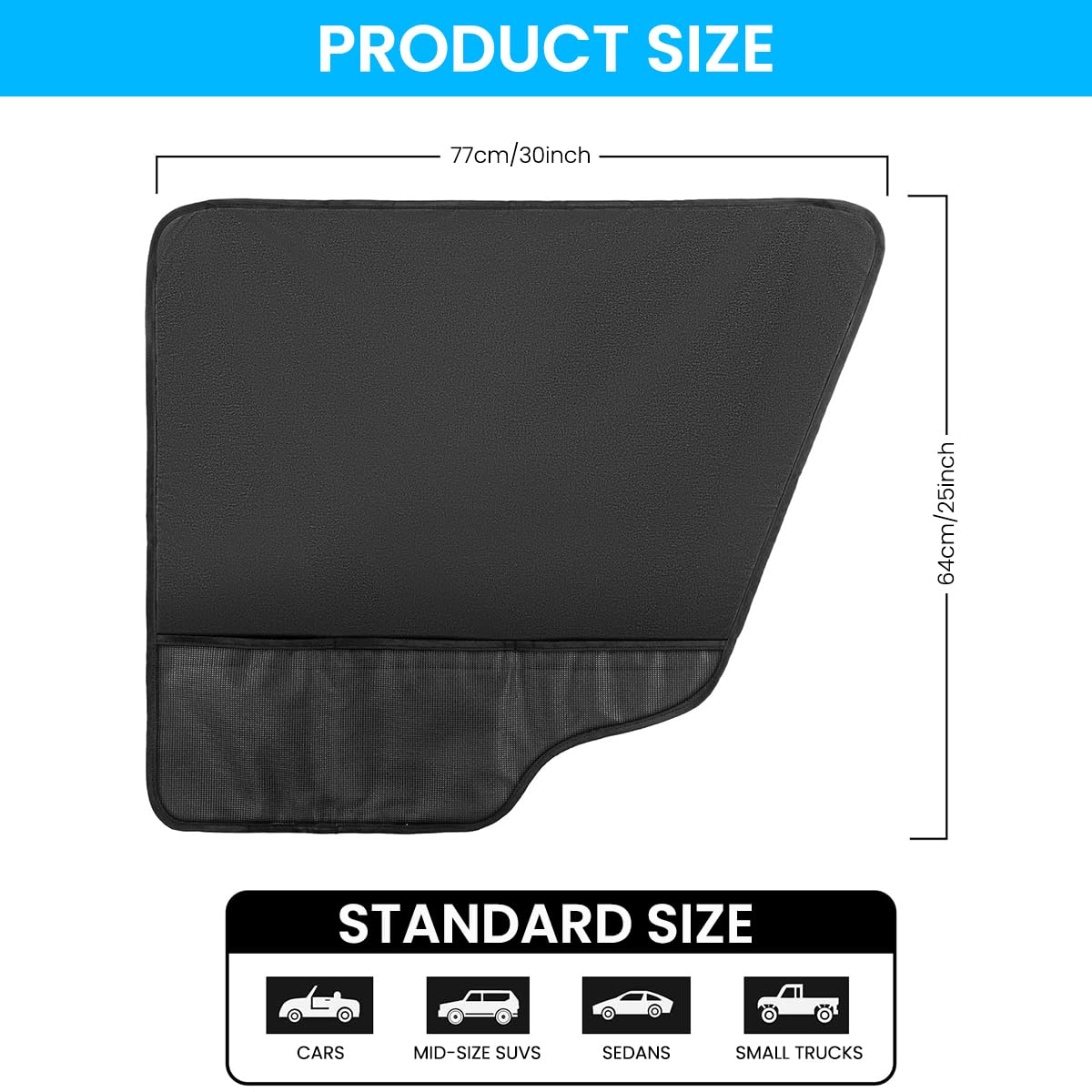 STHIRA Car Interior Door Protector for Dogs featuring Suction Cup Design 77x64cm | Waterproof Scratch-Proof Cover for Car and SUV