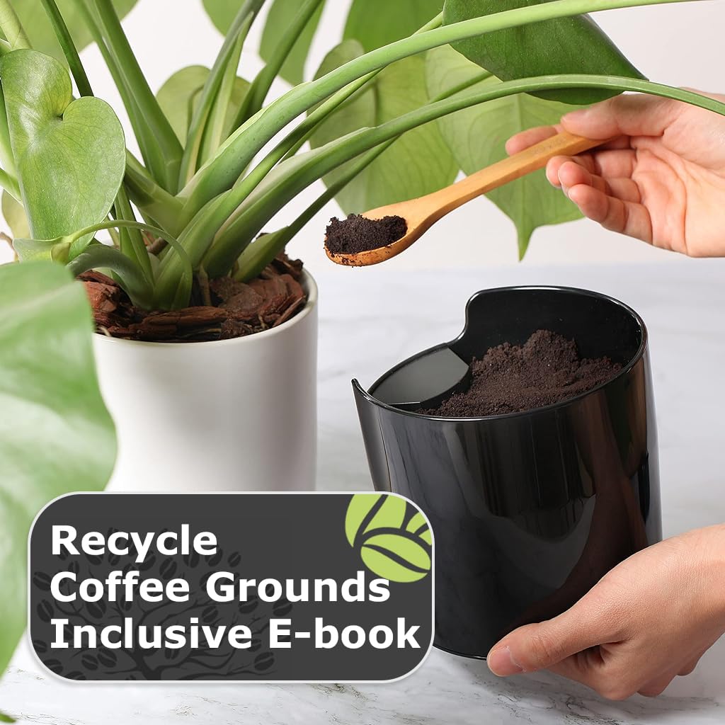 Supvox Coffee Grounds Catcher Knock Box for Espresso Use with Knock Pad 12x11.5cm | Easy Clean Plastic Accessory