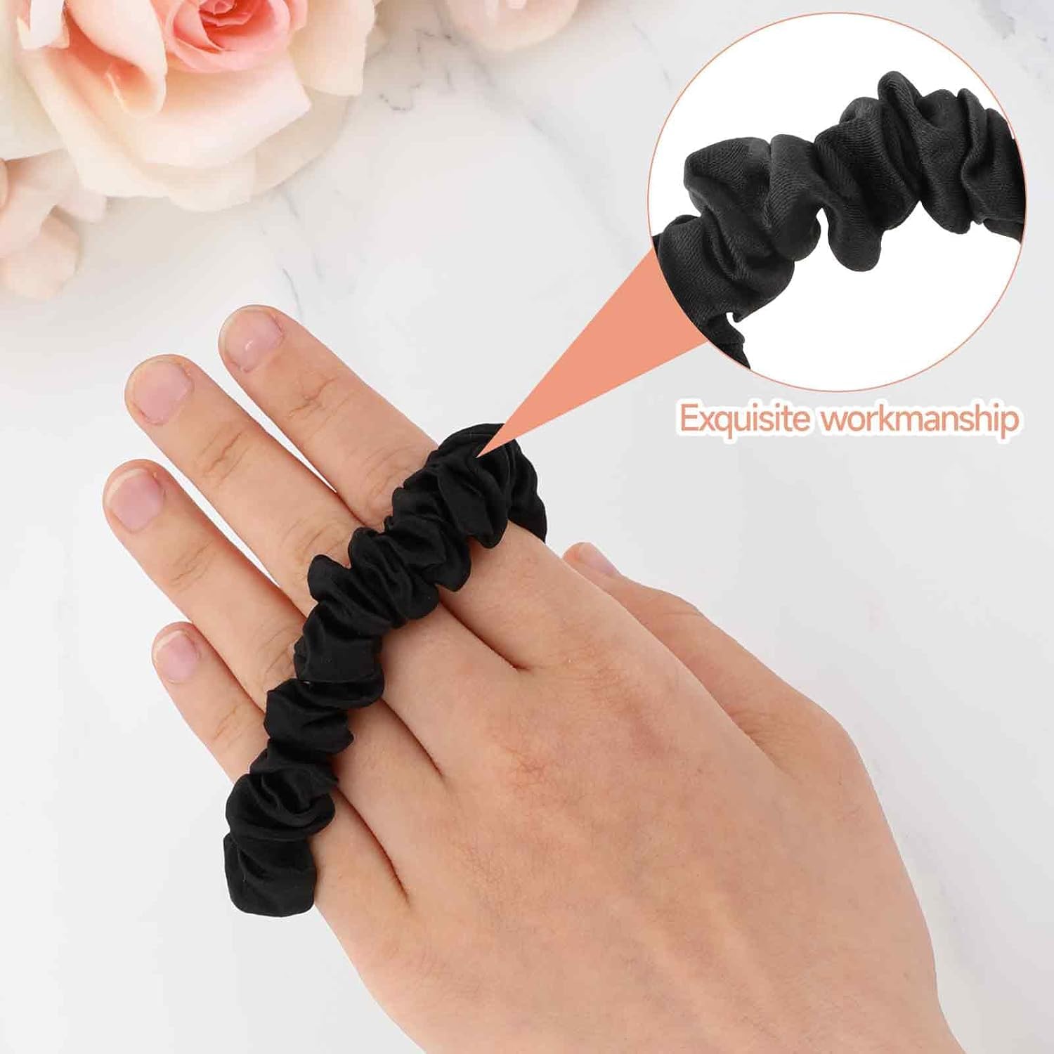 ZIBUYU Scrunchies Set for Women featuring Satin Elastic Core 6Pc 6cm Dia | No Tangle Hair Ties