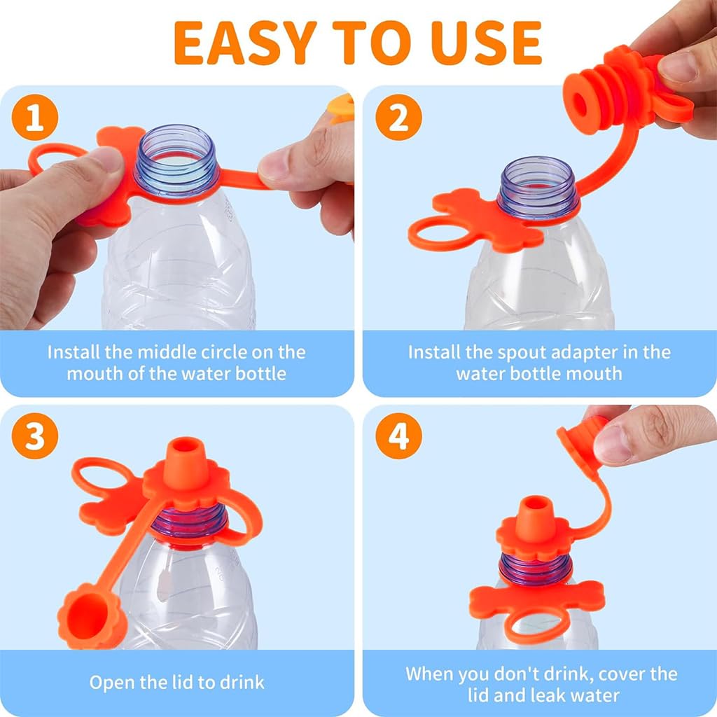SNOWIE SOFT Water Bottle Spout Lid 2Pcs for Kids with Spill-Proof Design and Food-Grade Silicone