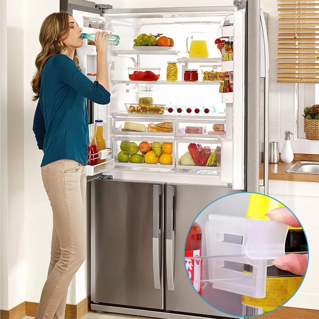 ZIBUYU Refrigerator Door Organizer for Kitchen Storage with Adjustable Dividers 8 Pack