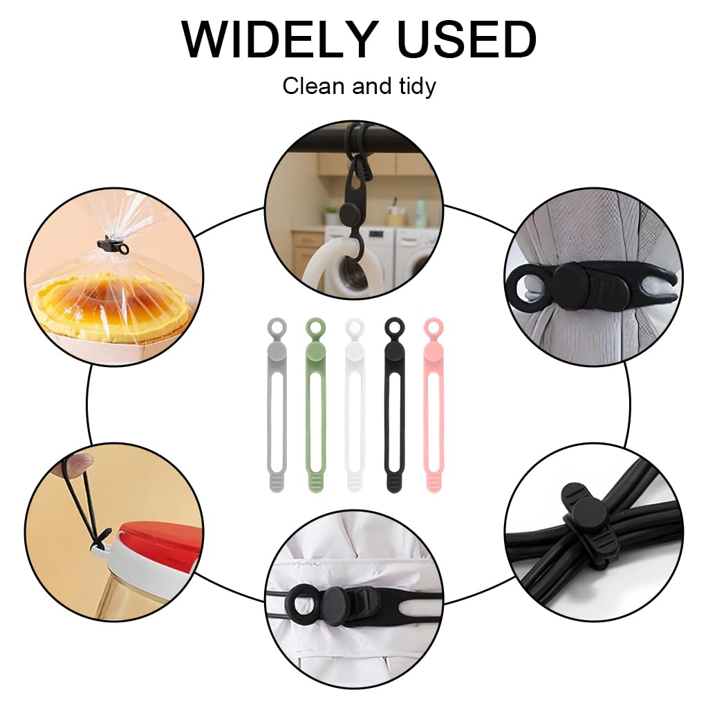 ZORBES Silicone Cable Organizer 10Pcs for Home and Travel with Wrap Around Design | Reusable Colorful Cord Ties
