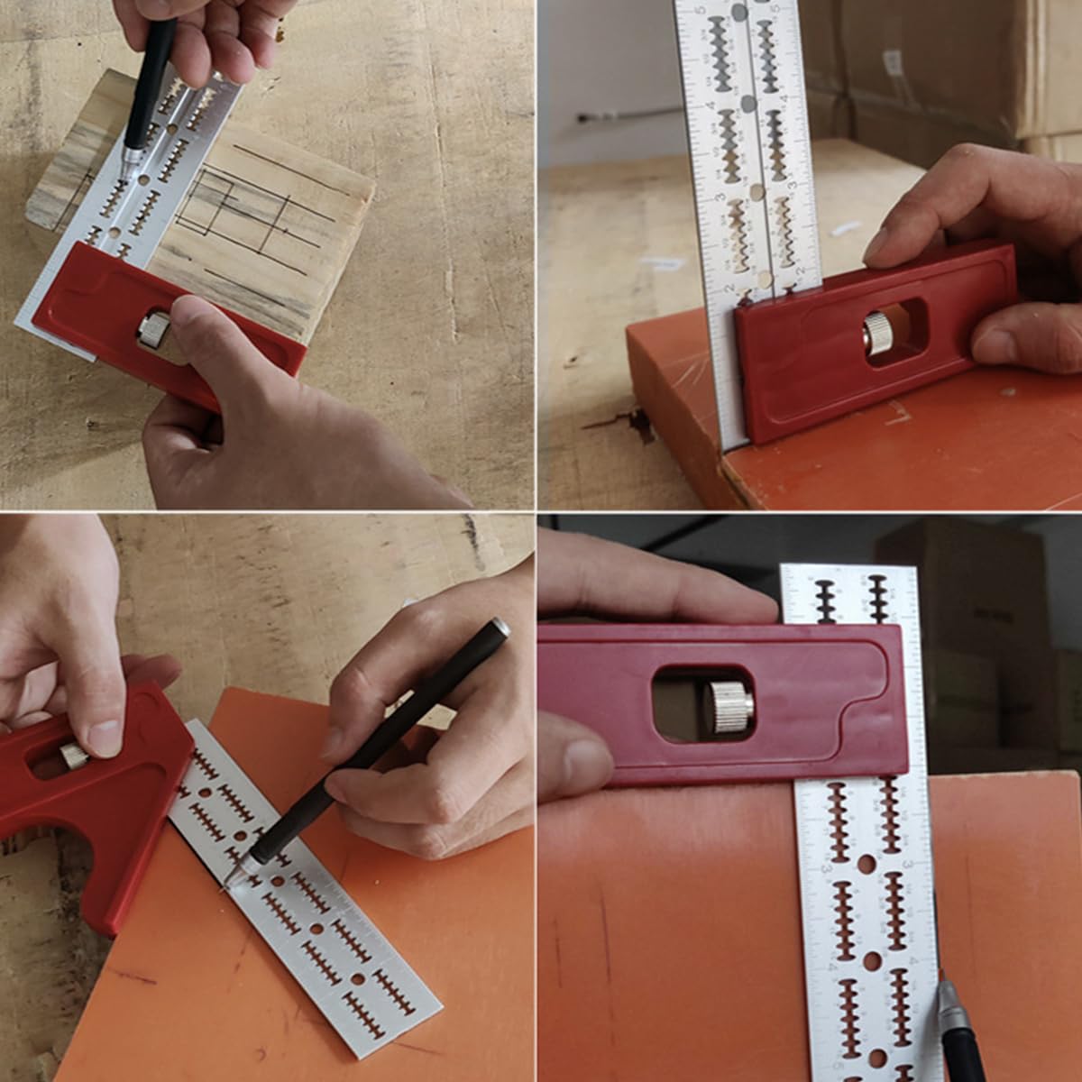 Serplex Multi Angle Measuring Ruler for Woodwork featuring 10 in Laser Etched Stainless Steel | Ideal for DIY Projects