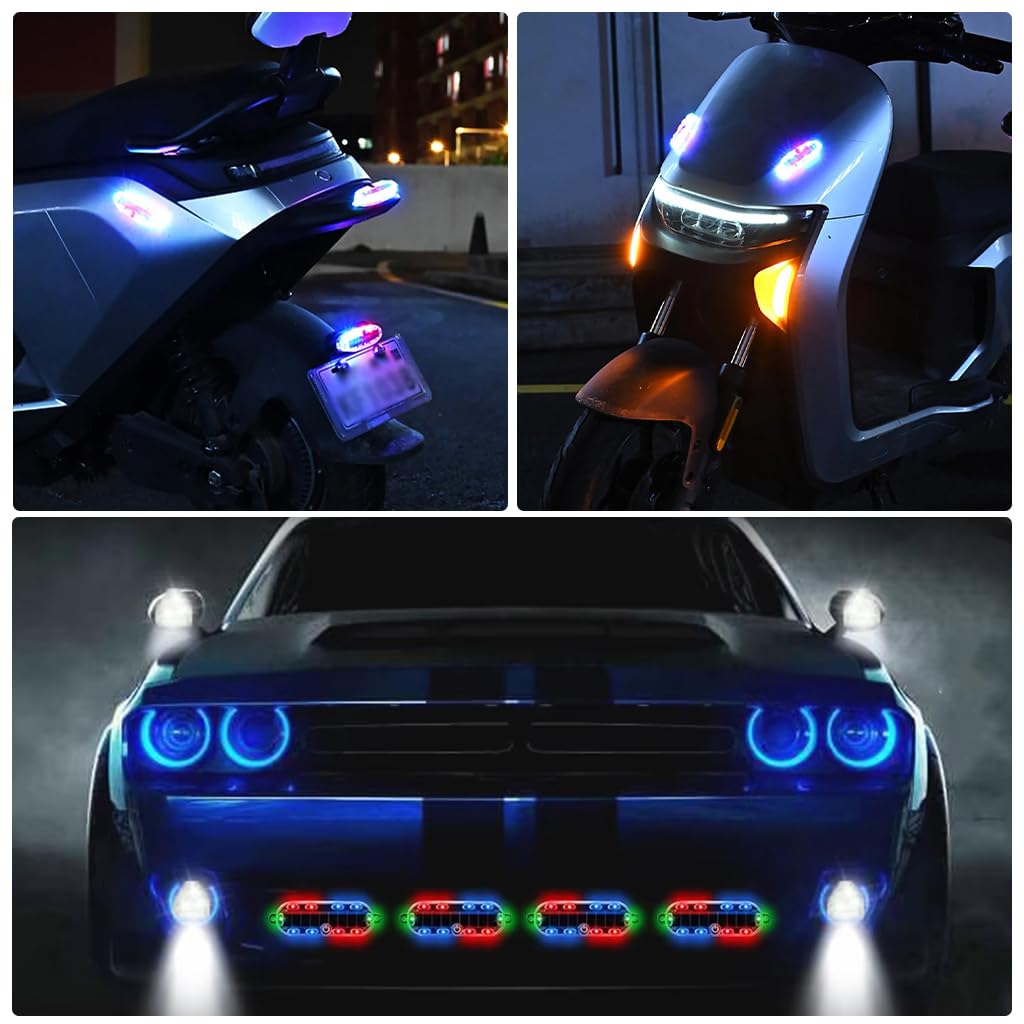 STHIRA Solar Power Simulated Dummy Alarm Security Light for Motorcycles with 4 Color LED and Waterproof PC Housing | Easy Self Adhesive Mount