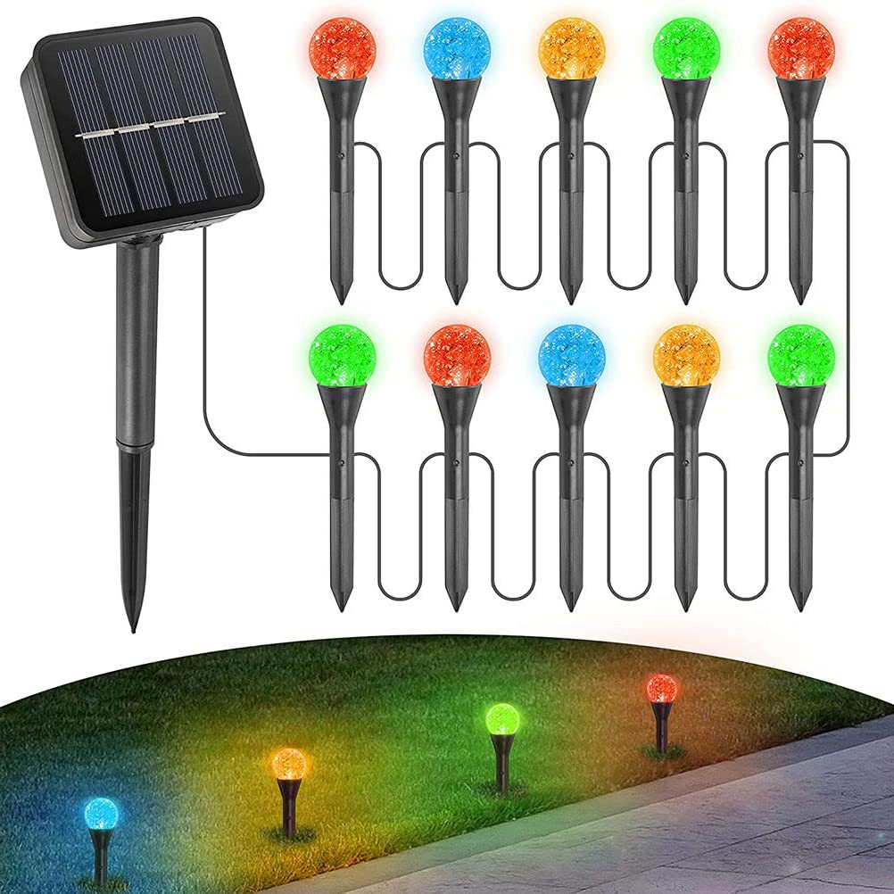 ELEPHANTBOAT Solar String Lights Outdoor IP55 Waterproof 10 RGB Twinkle Lamp Solar Street Light 8 Mode 14Ft Outdoor Lamps for Home Decoration LED Lights for Garden Patio Yard Parties Wedding Colorful Lights