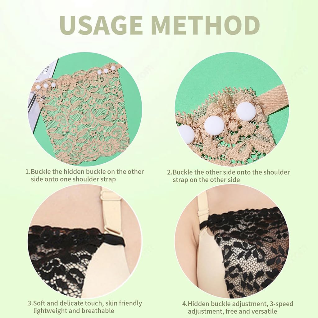 Zibuyu Lace Clip-On Cami Insert for Modesty and Style with Stainless Clips | 3Pcs Set