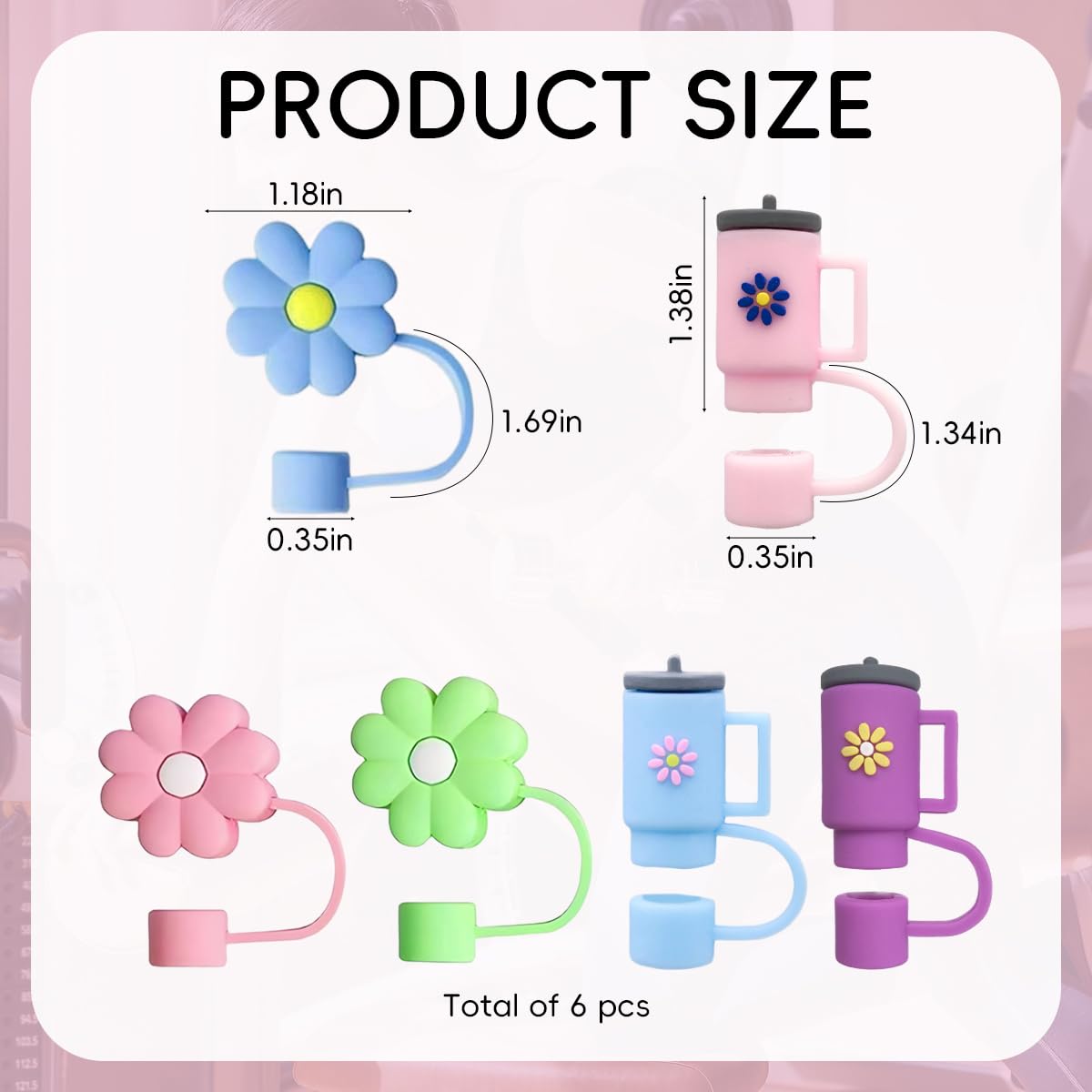 Zibuyu Silicone Straw Lid for Stanley Cup Reusable Drinking Cups | BPA‑Free Food‑Grade Silicone