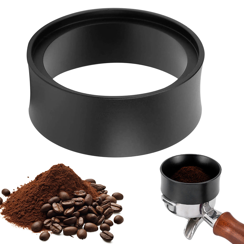 Supvox 58mm Portafilter Powder Ring Aluminium Powder Ring Espresso Powder Ring Snug Fit Thread Design Dosing Funnel Espresso Portafilter Accessories Prevent Ground Coffee from Spilling