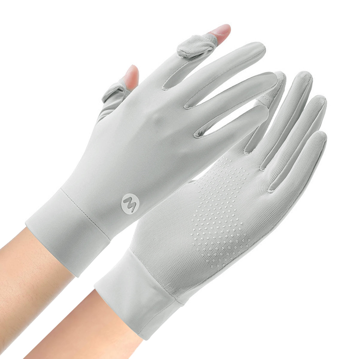 SANNIDHI Hand Gloves for Sun Protection Gloves for Women Bike, UPF 50+ UV Protection Ice Cool Gloves, Breathable Mesh Summer Gloves for Driving, Golfing (Grey)