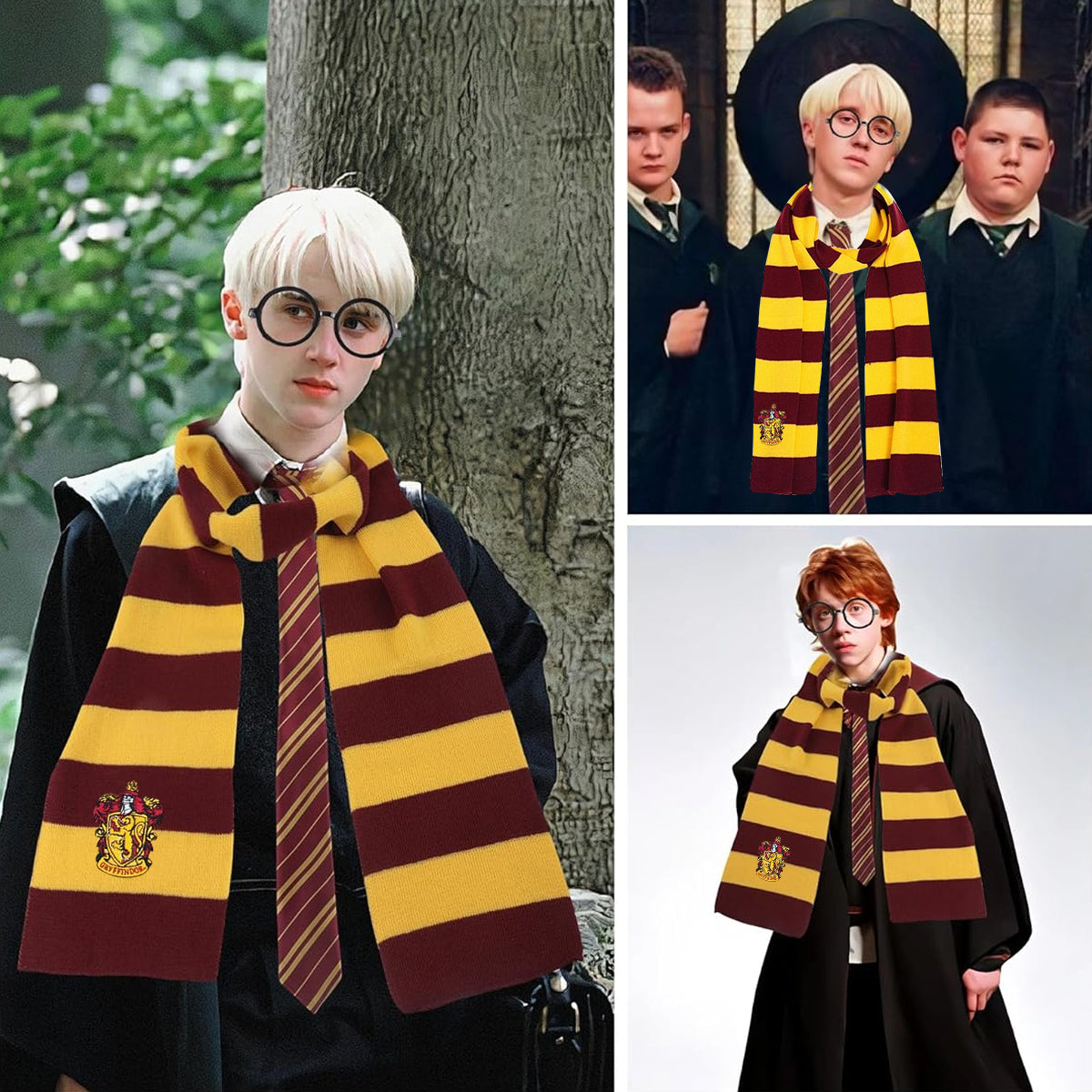PATPAT Knit Neck Scarf Magic College Styles Striped Winter Neckerchief Movie Character Cosplay Costume Accessories