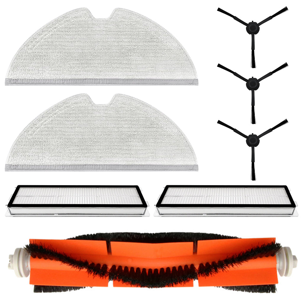 HASTHIP Replacement Vacuum Cleaner Accessories for Dreame D9 Max, with 1 Main Brush, 3 Side Brushes, 2 Mop Cloth, 2 Filters Universal Spare Replacement Accessories for D9 Pro, L10 Pro