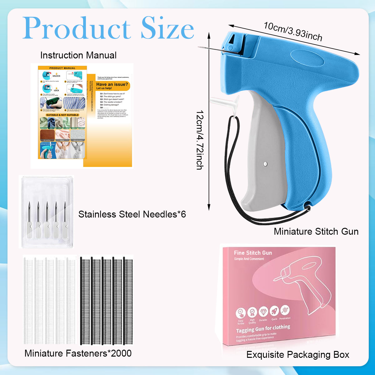 HASTHIP Quick Clothing Stapler Handheld Sewing Machine Quilt Tacking Gun Micro Stitching Machine Tagging Stitch Tool Kit for Clothing, Quilting, Tailoring