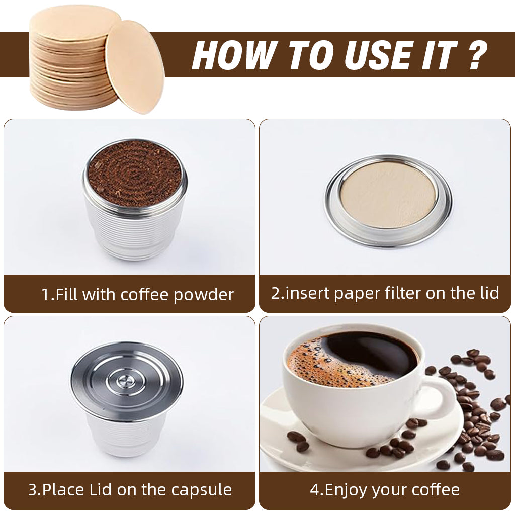 Supvox 400 Counts Unbleached Coffee Filters for 51mm Espresso Portafilter Moka Pot Coffee Paper Filters Replacement Paper Filter Packs White Coffee Filter Paper Round Coffee Maker Filters