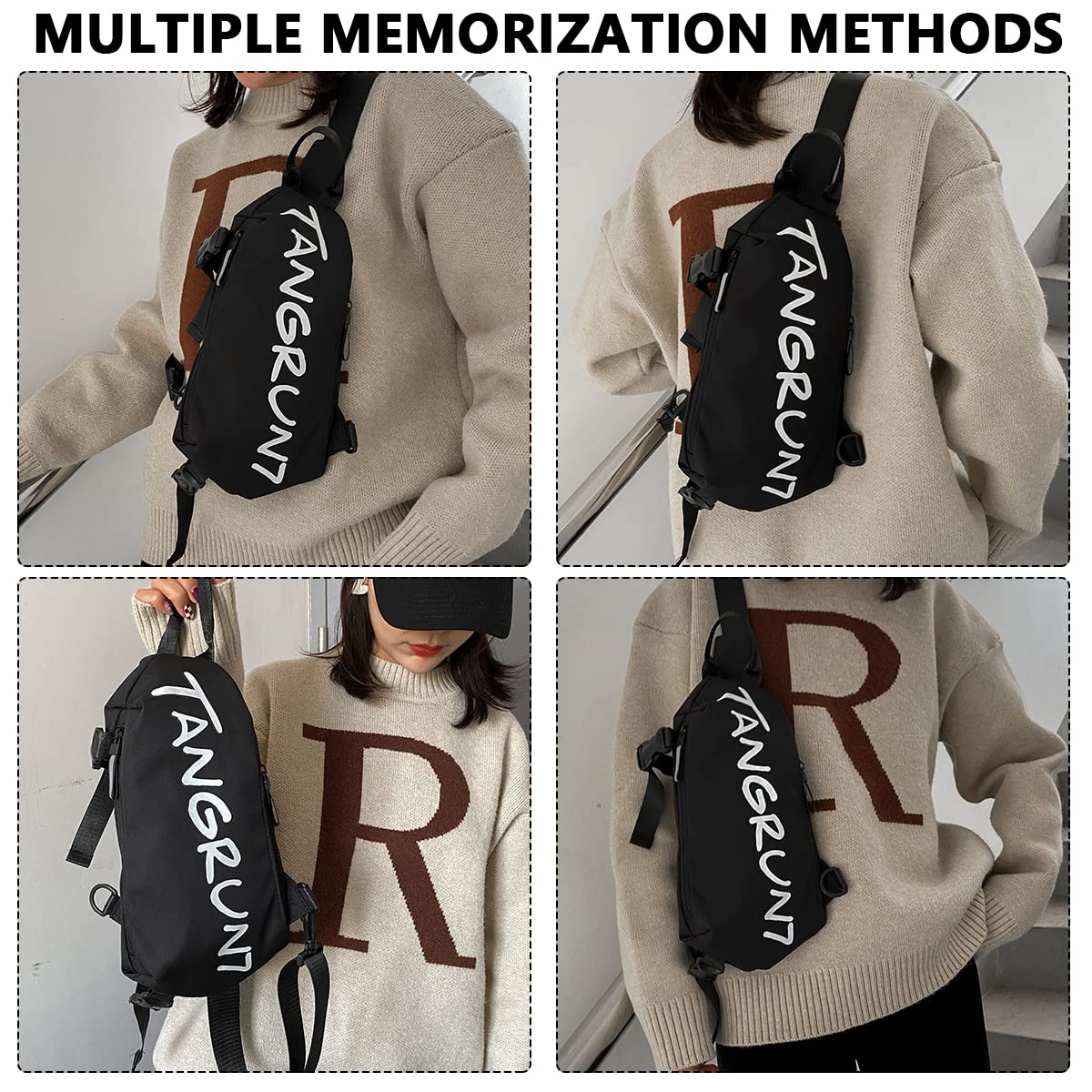 GUSTAVE Crossbody Bag for Travel and Daily Use with Adjustable Strap 13.5x5x3.5 in | Waterproof Nylon Black