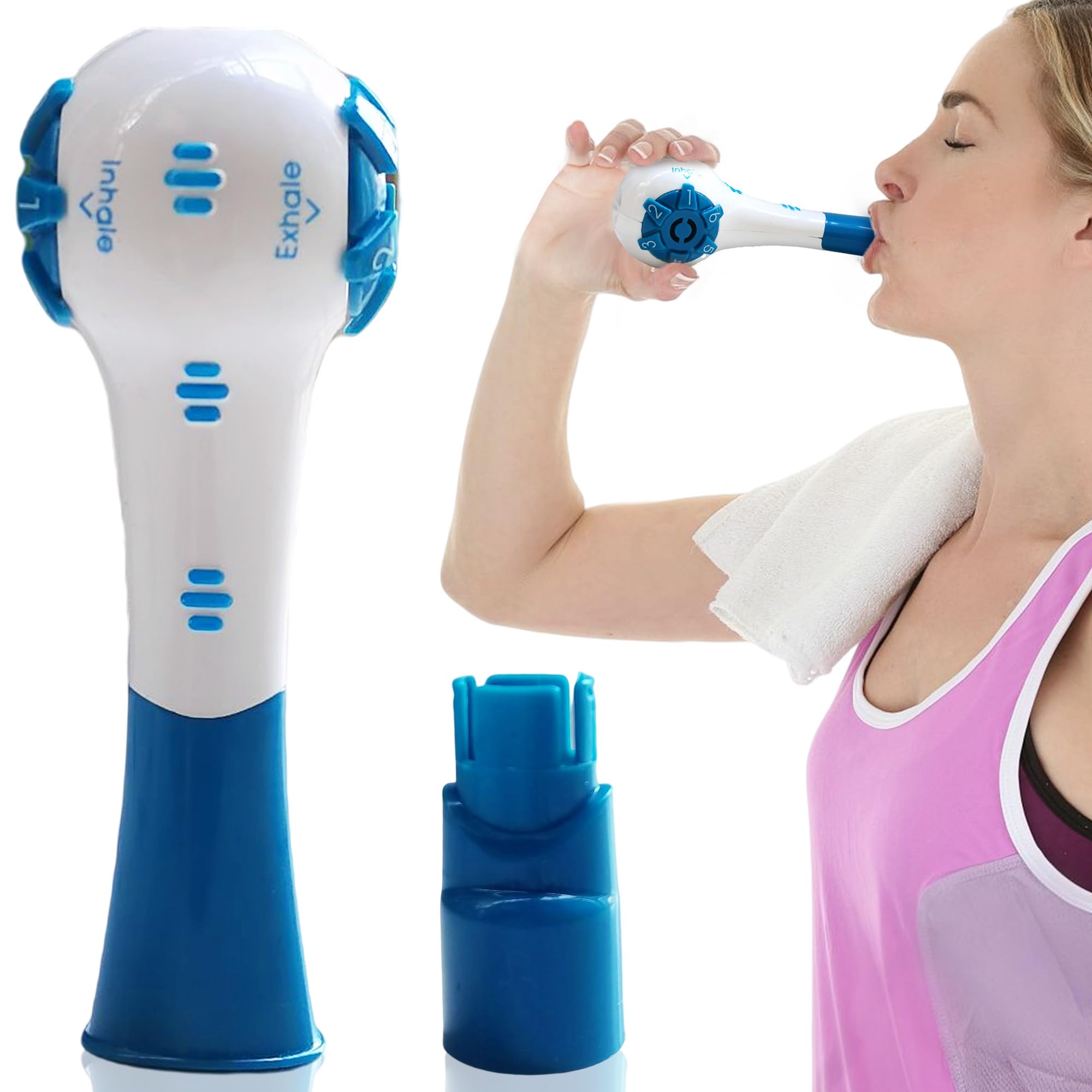 Proberos® Belly Breathing Trainer Device Hand-Held Breathing Trainer  Deep Breathing Lung Exerciser with Inhale & Exhale Adjustable Resistance Abdominal Breathing Trainer Respiratory Muscle Trainer