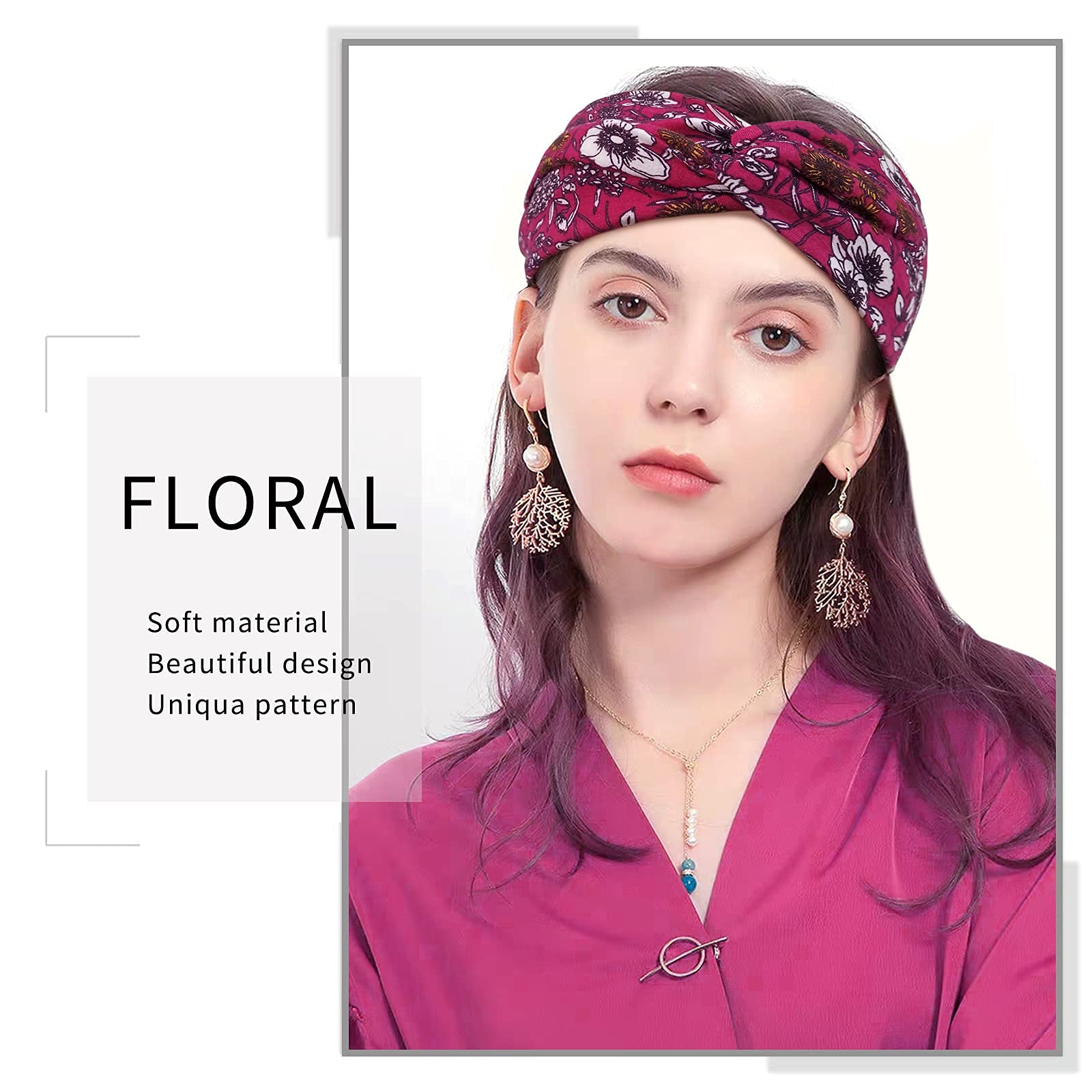 MAYCREATE Headbands for Women and Girls featuring Classic Bow Design and Soft Cotton | 2 Pack 44 cm Stretch Fit