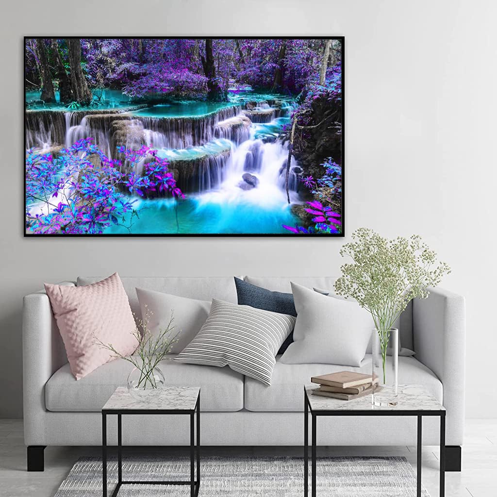 HASTHIP® 5D Diamond Painting Kit, 27.5 X 15.7inch Large Size Waterfall Diamond Painting Kits for Adults, Art Diamond Painting for Home Wall Decor