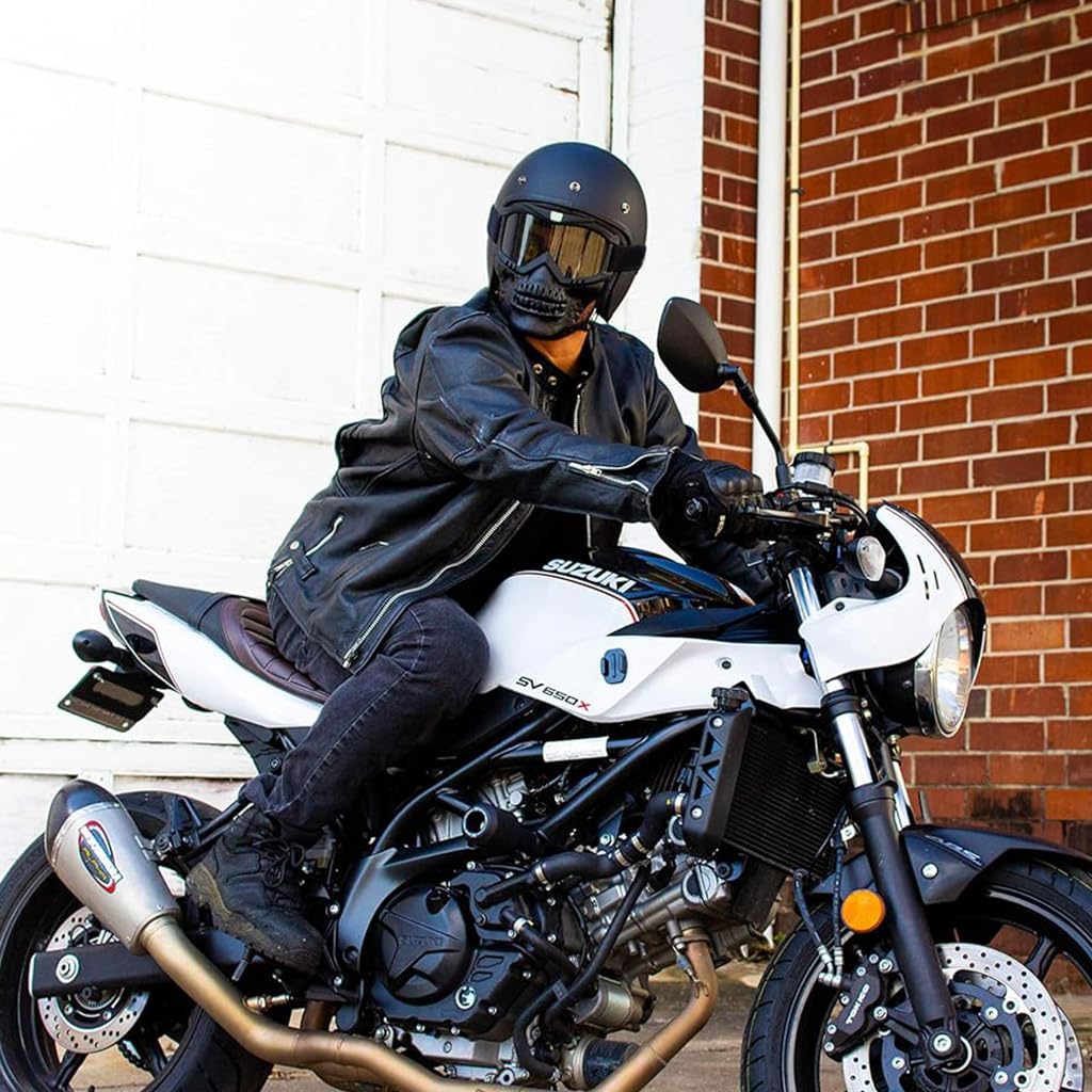 Proberos Protective Face Mask for Bikers with UV Protection Goggles and Soft Foam | 3PCS Skull Style Full Cover Helmet for Motorcycle and Off Road