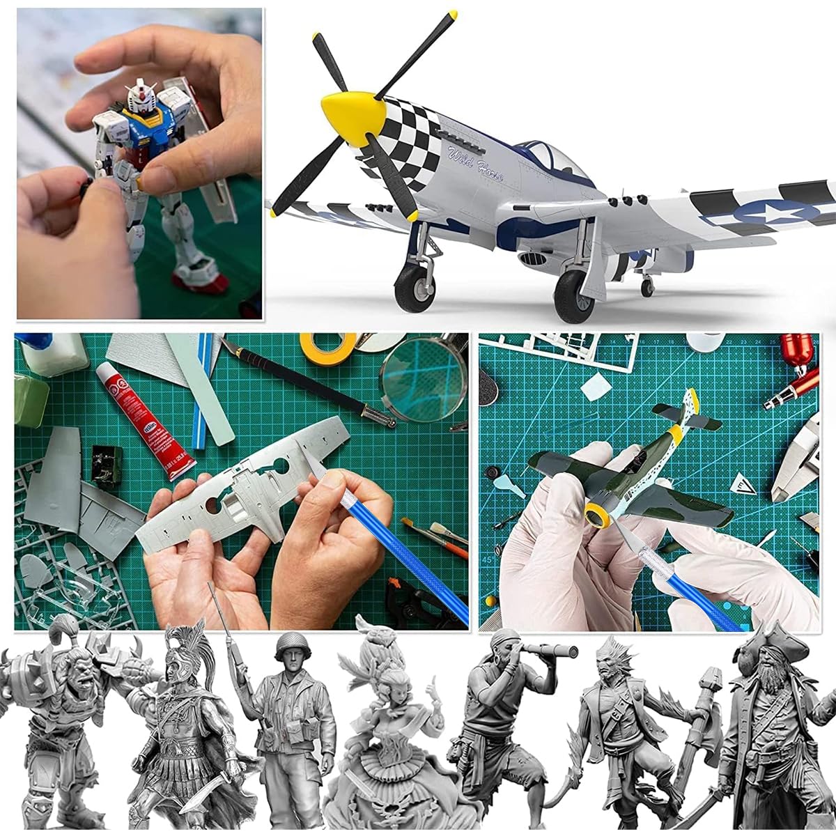 Serplex Gundam Model Tools Kit for DIY Crafts with 21 pcs and Storage Box | Tweezers, Cutter, File