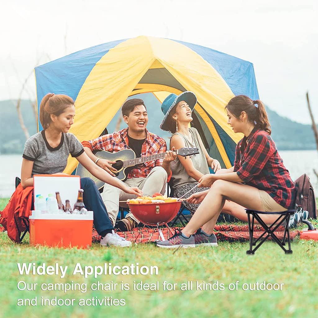 Proberos Folding Chair Stool for Camping and Fishing featuring 7 Metal Legs | 27×27×23cm Pair