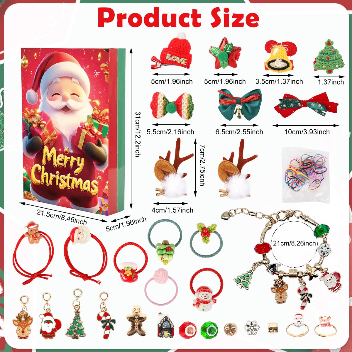 SANNIDHI Christmas Advent Calendar 2025 with 24 Compartments for Girls | Jewelry and Hair Accessories Countdown Gift